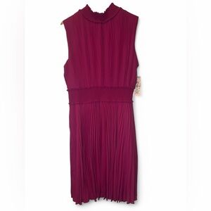 Nanette Lepore Sleeveless Pleated‎ Blouson Smocked Waist Dress Bali Orchid 18W